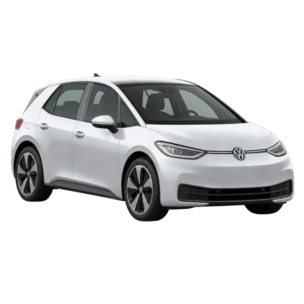 シルバーの2021 Volkswagen ID.3（フロントスリークォーター(左向き)ビュー）