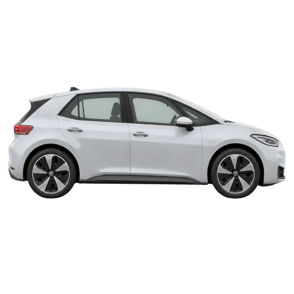 シルバーの2021 Volkswagen ID.3（側面（右向き）ビュー）