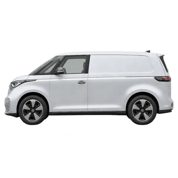 シルバーの2025 Volkswagen ID. Buzz Cargo(側面(左向き)ビュー)