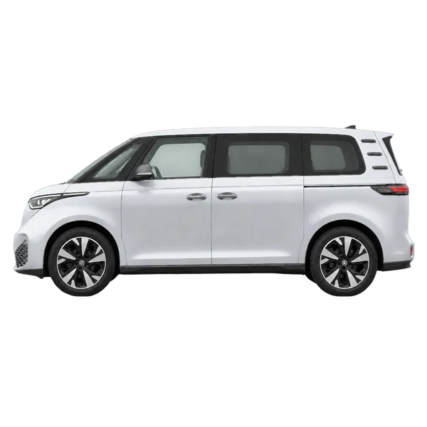 2026 Volkswagen ID. Buzz Pro LR in Silber, Ansicht: Seite (nach links gerichtet)