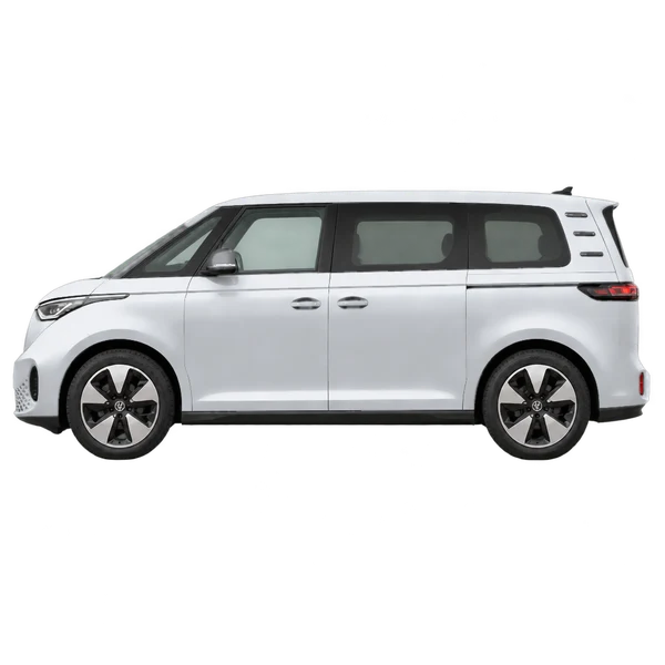 2026 Volkswagen ID. Buzz Pro in Silber, Ansicht: Seite (nach links gerichtet)