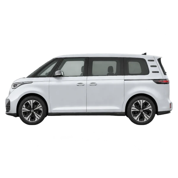 2026 Volkswagen ID. Buzz in Silber, Ansicht: Seite (nach links gerichtet)