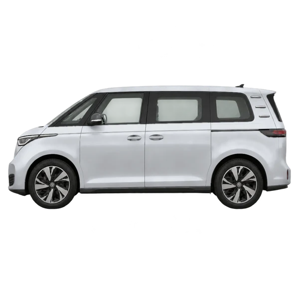 Volkswagen ID. Buzz 2027 prata, vista lateral (voltada para a esquerda)