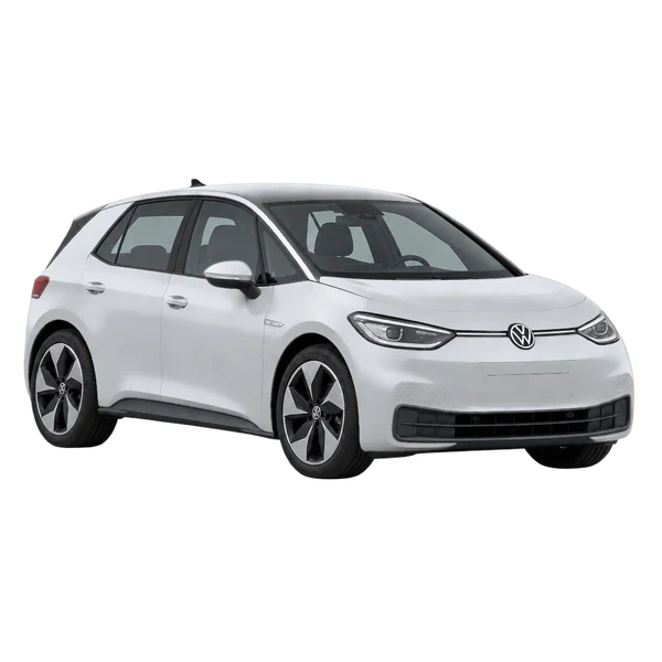 シルバーの2021 Volkswagen ID3(フロントスリークォーター(左向き)ビュー)