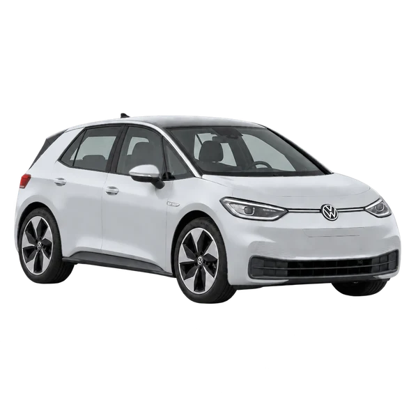 シルバーの2021 Volkswagen ID3(フロントスリークォーター(右向き)ビュー)