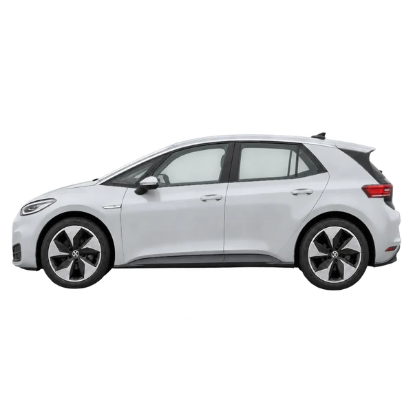 シルバーの2021 Volkswagen ID3(側面(左向き)ビュー)