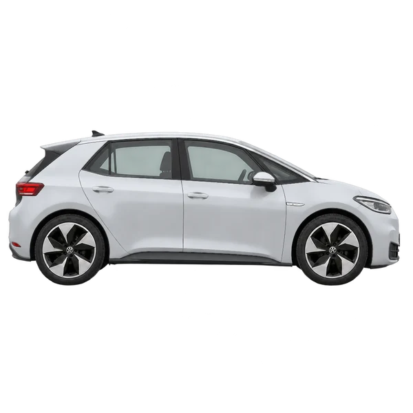 シルバーの2021 Volkswagen ID3(側面(右向き)ビュー)