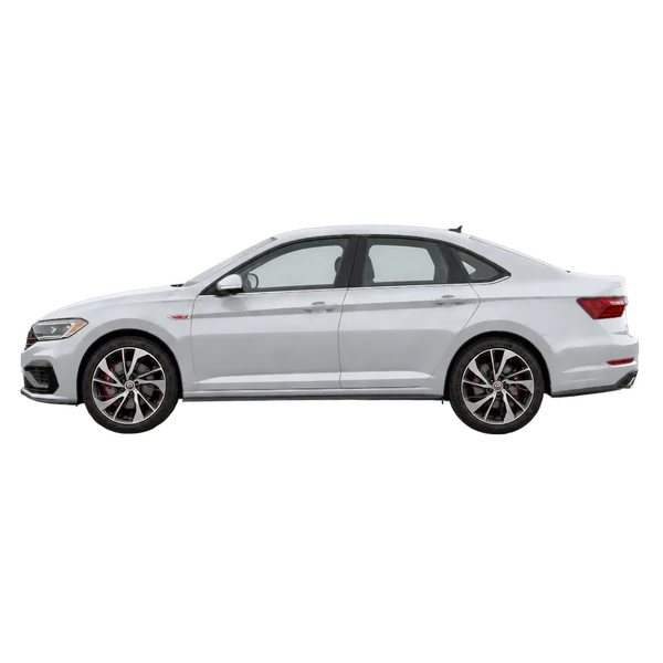 シルバーの2021 Volkswagen Jetta GLI（側面（左向き）ビュー）