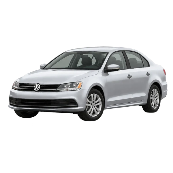 Volkswagen Jetta 2018 en plateado, vista frontal tres cuartos (hacia la izquierda)