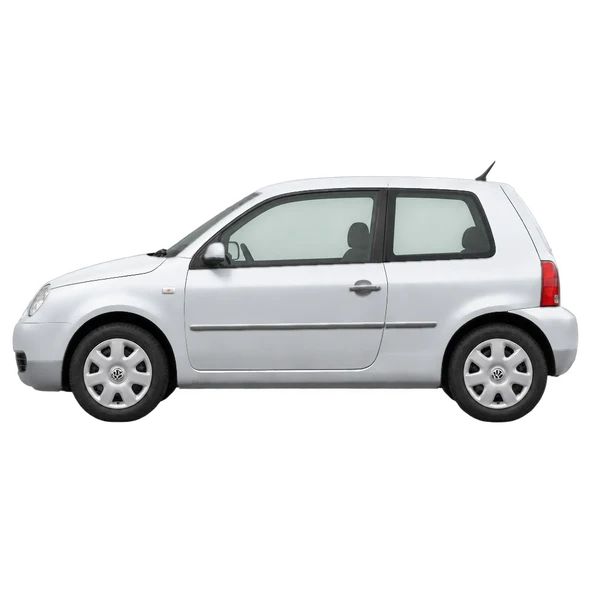 Volkswagen Lupo 2001 argent, vue côté (vers la gauche)