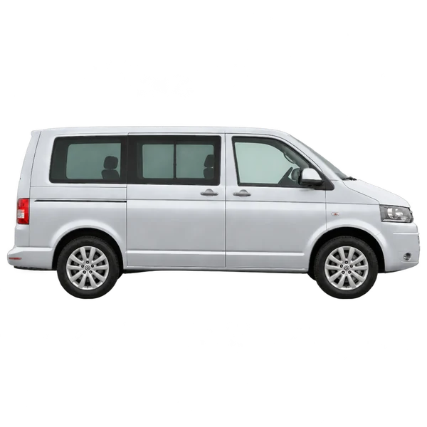Volkswagen Multivan 2011 باللون فضي، منظر منظر جانبي (باتجاه اليمين)
