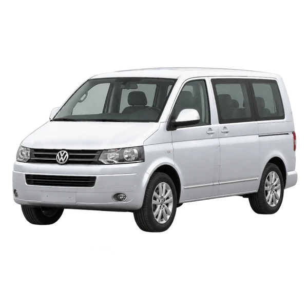 Volkswagen Multivan 2013 باللون فضي، منظر منظر أمامي بزاوية ثلاثة أرباع (متجه لليسار)