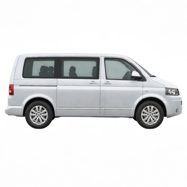 Volkswagen Multivan 2013 باللون فضي، منظر منظر جانبي (باتجاه اليمين)
