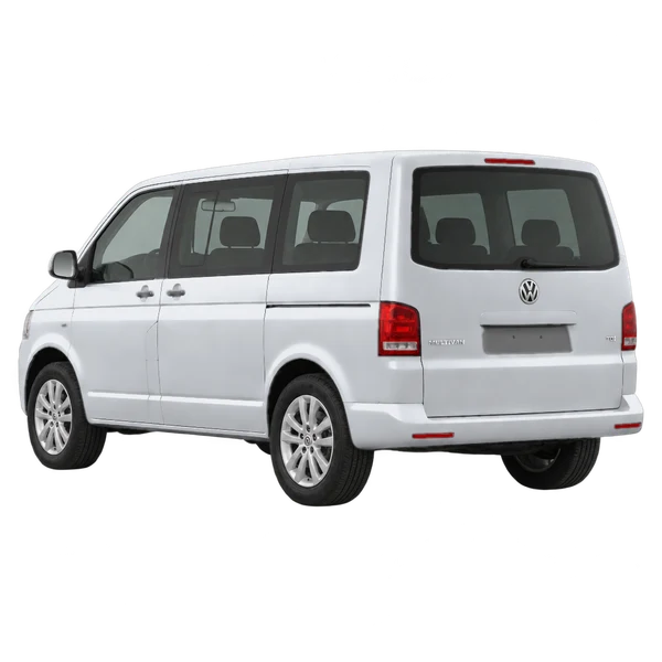 silver 2014 Volkswagen Multivan rear three-quarter (facing left) view