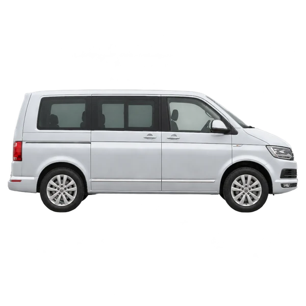 silver 2018 Volkswagen Multivan side (facing right) view