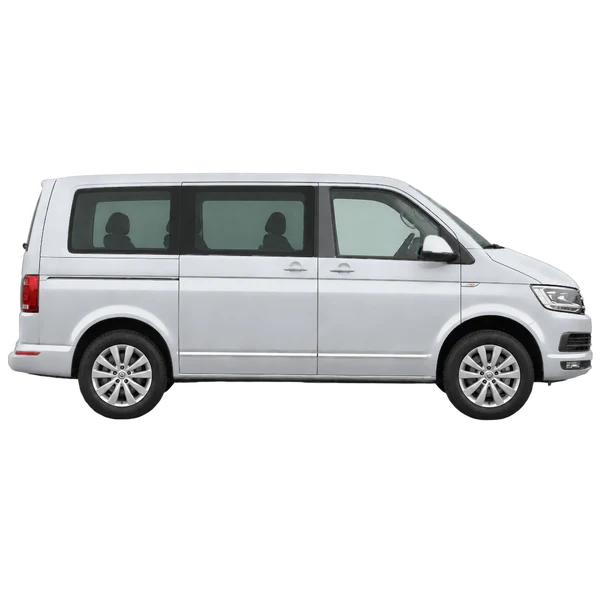 silver 2019 Volkswagen Multivan side (facing right) view
