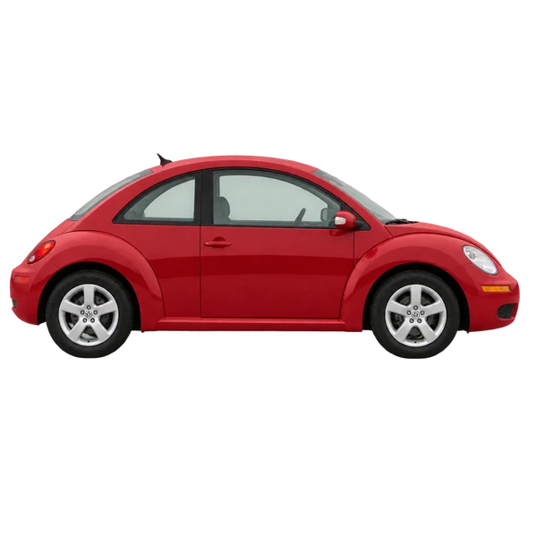 Volkswagen Newbeetle 2007 vermelho, vista lateral (voltada para a direita)
