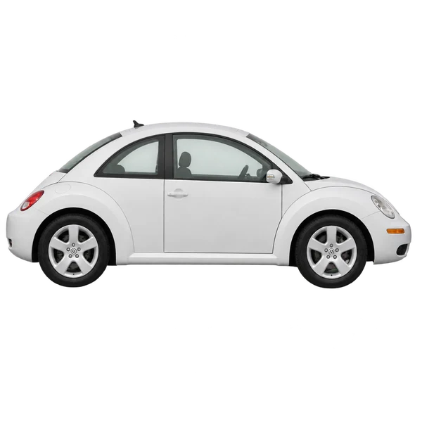 Volkswagen Newbeetle 2007 branco, vista lateral (voltada para a direita)