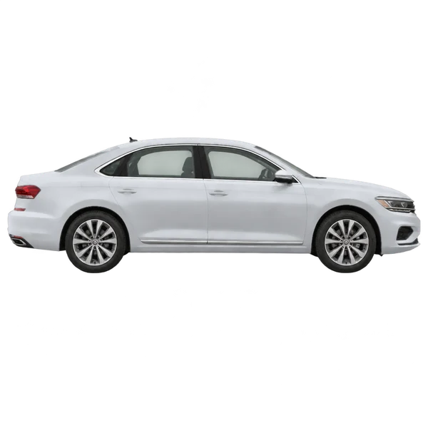 Volkswagen Passat 2020 باللون فضي، منظر منظر جانبي (باتجاه اليمين)