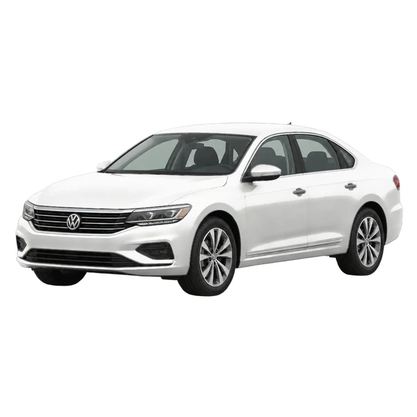 2021 Volkswagen Passat in weiß, Ansicht: Dreiviertelansicht vorne (nach links gerichtet)