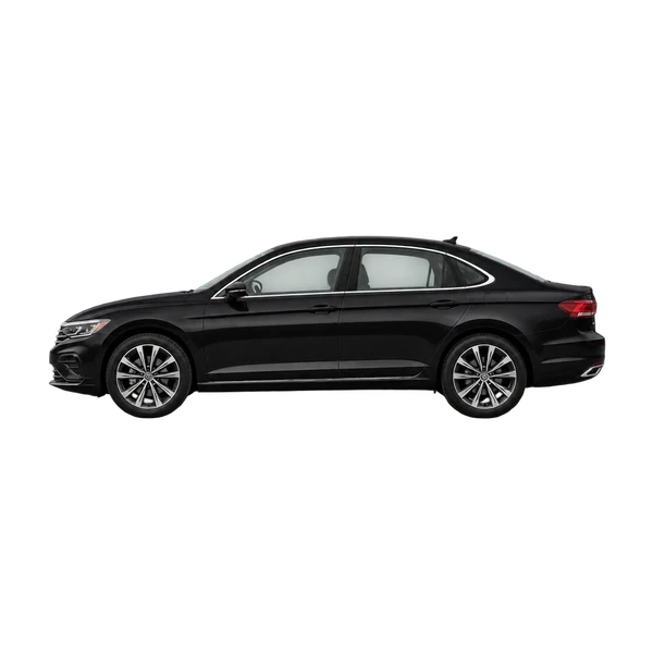 2024 Volkswagen Passat in schwarz, Ansicht: Seite (nach links gerichtet)