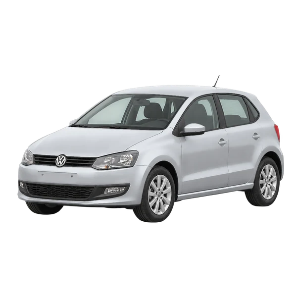 2011 Volkswagen Polo in Silber, Ansicht: Dreiviertelansicht vorne (nach links gerichtet)