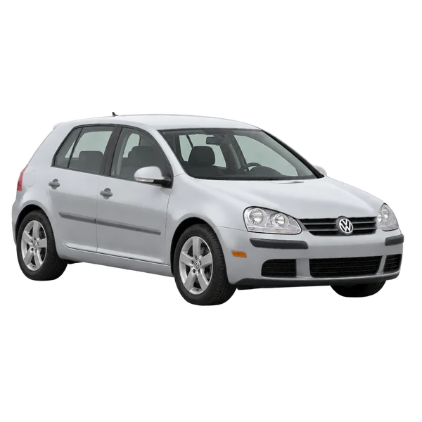 Volkswagen Rabbit 2008 en plateado, vista frontal tres cuartos (hacia la izquierda)