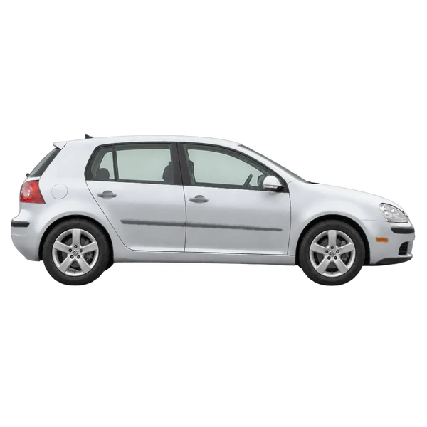 シルバーの2008 Volkswagen Rabbit(側面(右向き)ビュー)