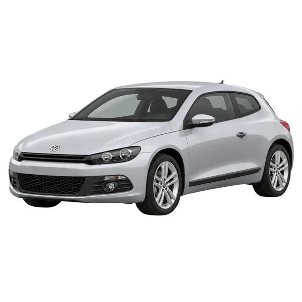 Volkswagen Scirocco 2011 prata, vista dianteira em três quartos (voltada para a esquerda)