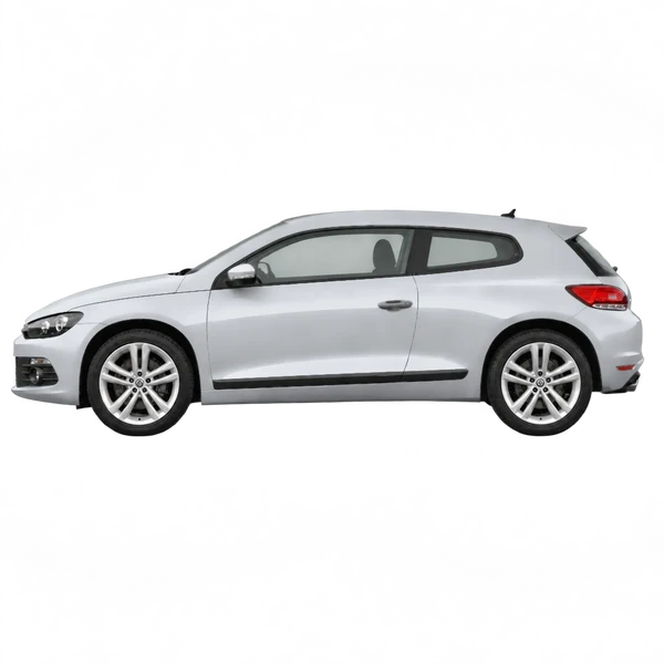 Volkswagen Scirocco 2011 prata, vista lateral (voltada para a esquerda)