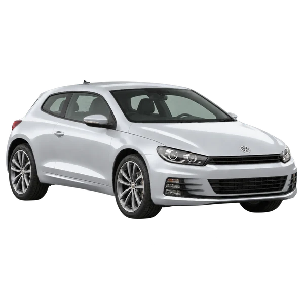 Volkswagen Scirocco 2017 باللون فضي، منظر زاوية ثلاثة أرباع أمامية (باتجاه اليمين)