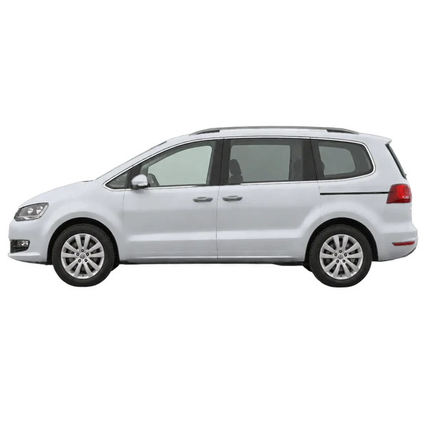 silver 2011 Volkswagen Sharan side (facing left) view