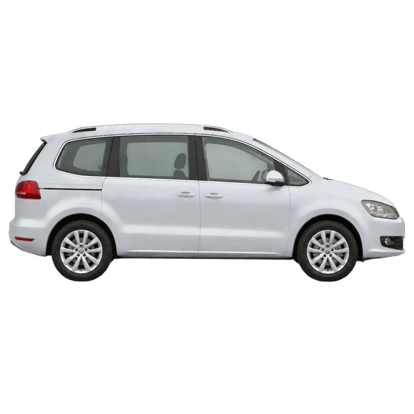 Volkswagen Sharan 2012 en plateado, vista lateral (hacia la derecha)