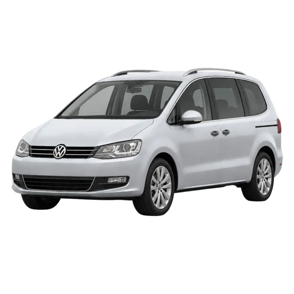 2021 Volkswagen Sharan in Silber, Ansicht: Dreiviertelansicht vorne (nach links gerichtet)
