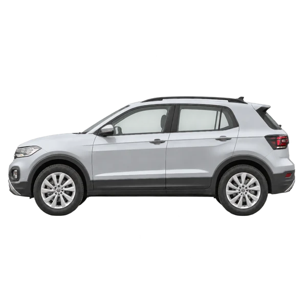 2020 Volkswagen T-Cross in Silber, Ansicht: Seite (nach links gerichtet)