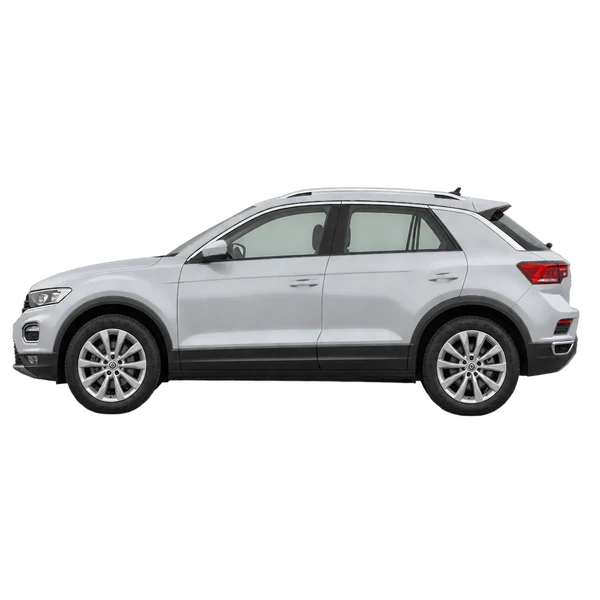 2020 Volkswagen T-ROC in Silber, Ansicht: Seite (nach links gerichtet)