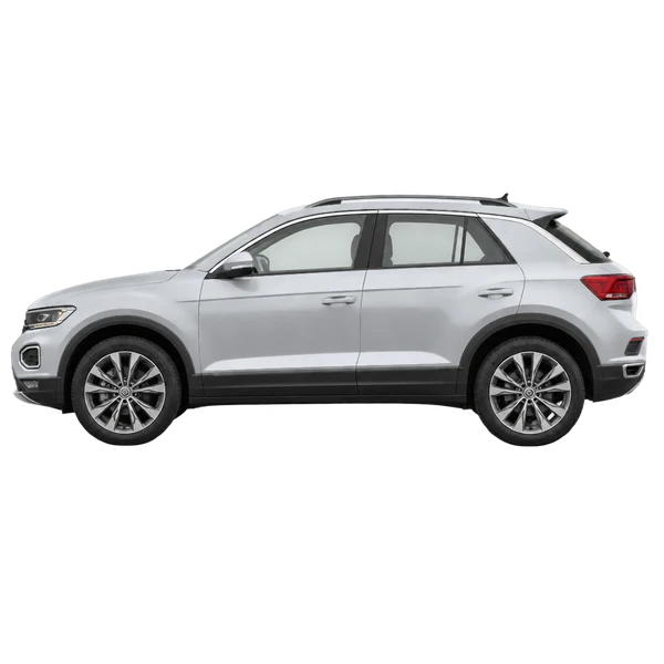 2022 Volkswagen T-ROC in Silber, Ansicht: Seite (nach links gerichtet)