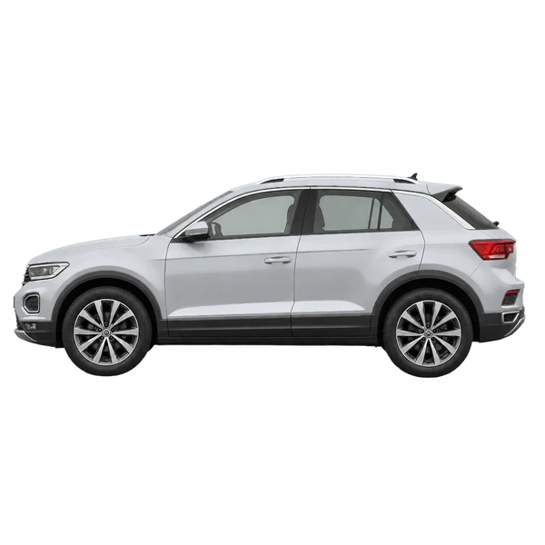 2026 Volkswagen T-ROC in Silber, Ansicht: Seite (nach links gerichtet)
