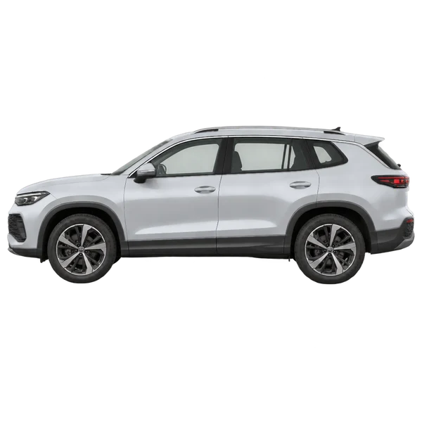 Volkswagen Tayron 2026 باللون فضي، منظر جانبي (متجه إلى اليسار)