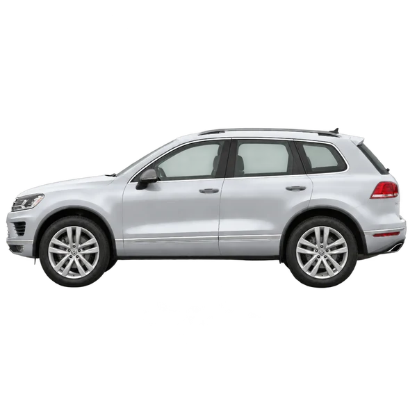 2018 Volkswagen Touareg in Silber, Ansicht: Seite (nach links gerichtet)
