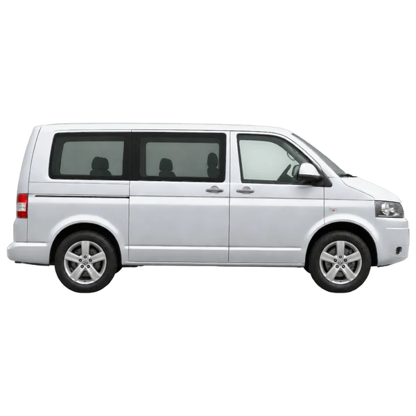 シルバーの2013 Volkswagen Transporter（側面（右向き）ビュー）