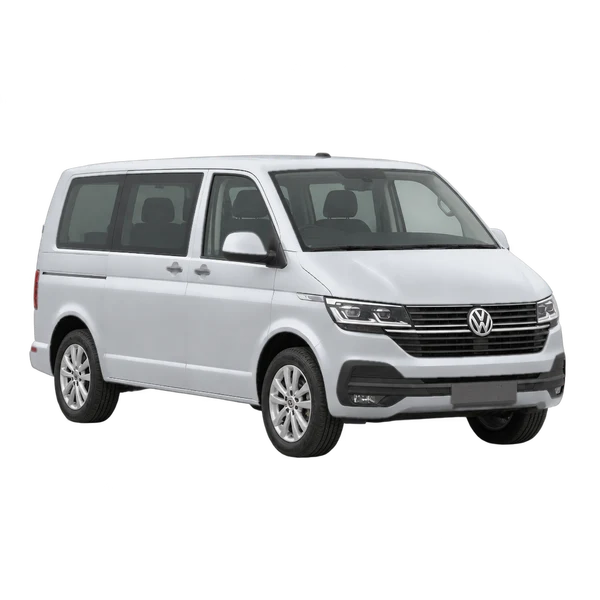 シルバーの2021 Volkswagen Transporter（フロントスリークォーター(左向き)ビュー）
