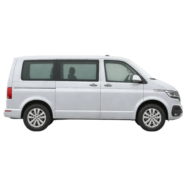 シルバーの2021 Volkswagen Transporter（側面（右向き）ビュー）