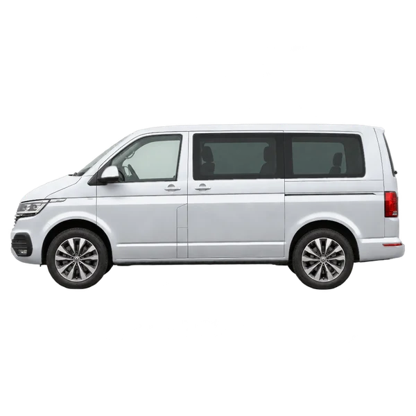 Volkswagen Transporter 2024 argent, vue côté (vers la gauche)
