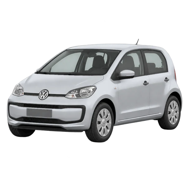 Volkswagen UP 2014 argent, vue trois-quarts avant (orienté vers la gauche)