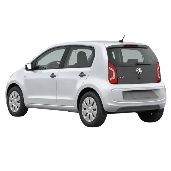 Volkswagen UP 2014 argent, vue trois-quarts arrière (orienté vers la gauche)