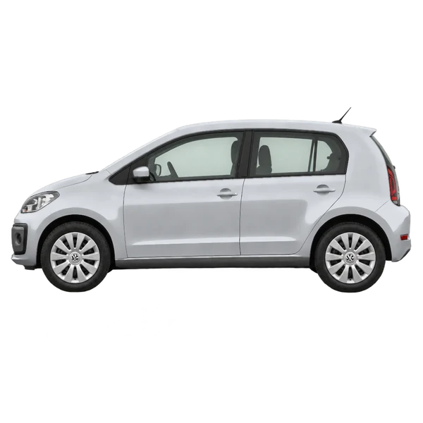 Volkswagen UP 2018 prata, vista lateral (voltada para a esquerda)