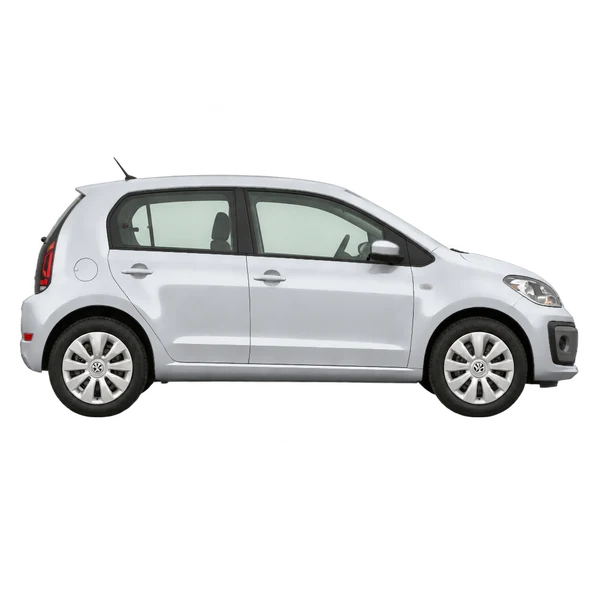 Volkswagen UP 2018 prata, vista lateral (voltada para a direita)