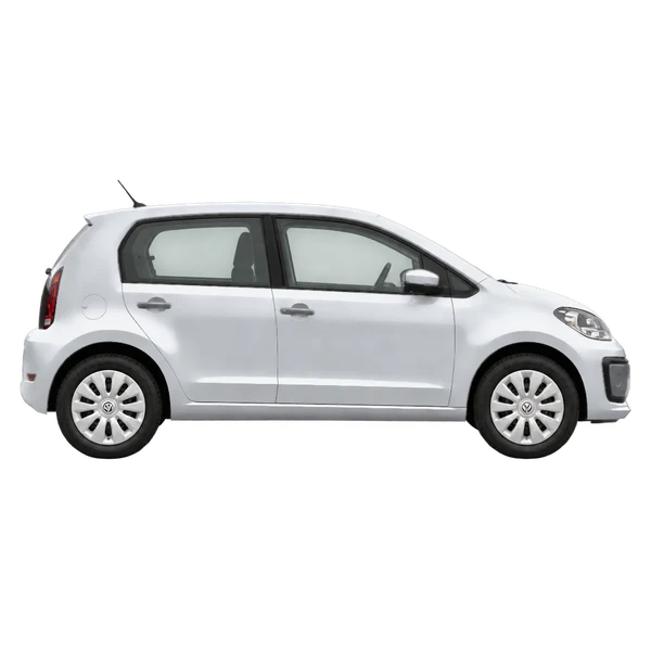 2023 Volkswagen UP in Silber, Ansicht: Seite (nach rechts gewandt)