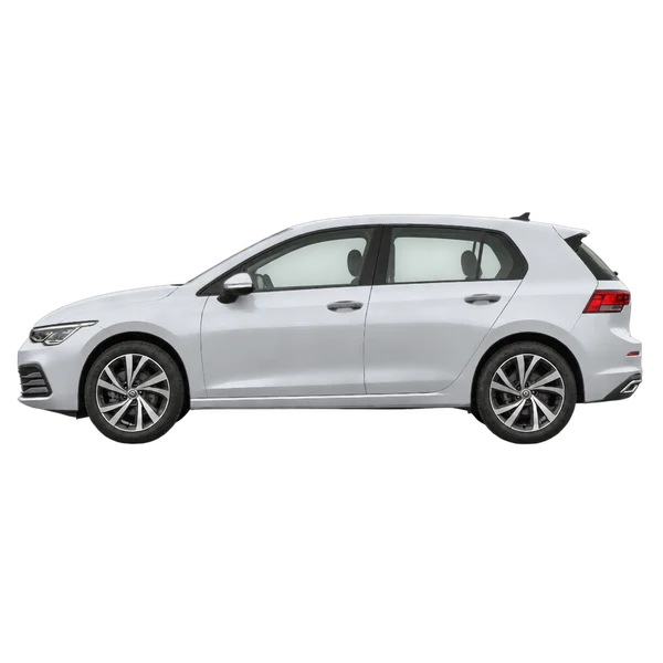 Volkswagen Ventje 2023 باللون فضي، منظر جانبي (متجه إلى اليسار)